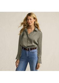 LANDS' END Satinbluse f&uuml;r Damen, Damen, size: regular, Gr&uuml;n, Polyester, by Lands' End
