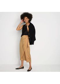 LANDS' END Satin-Wickelrock in Midi-L&auml;nge f&uuml;r Damen in Petite-Gr&ouml;&szlig;e, Damen, size: petite, Braun, Polyester, by Lands' End