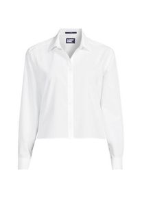 LANDS' END Kurze, b&uuml;gelfreie Hemdbluse f&uuml;r Damen in Plus-Gr&ouml;&szlig;e, Damen, size: plus, Wei&szlig;, Baumwolle, by Lands' End