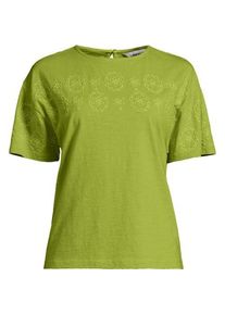 LANDS' END Flammgarn-Shirt mit Stickereien f&uuml;r Damen, Damen, size: regular, Gr&uuml;n, Baumwolle, by Lands' End
