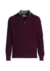 LANDS' END DRIFTER Pullover mit Rei&szlig;verschluss in Tall-Gr&ouml;&szlig;e, Herren, size: tall, Rot, Baumwolle, by Lands' End
