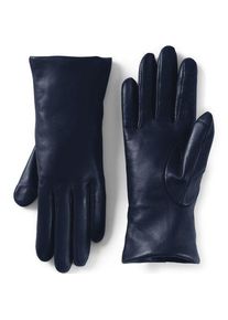 LANDS' END Lederhandschuhe mit Kaschmirfutter, Damen, size: regular, Blau, Kaschmir/Leder, by Lands' End