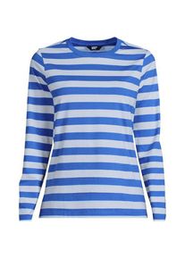 LANDS' END Lang&auml;rmeliges Supima-Shirt mit Rundausschnitt f&uuml;r Damen in Plus-Gr&ouml;&szlig;e, Damen, size: plus, Blau, by Lands' End