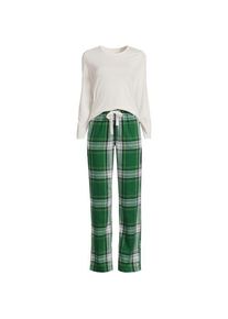 LANDS' END Pyjama-Set mit Flanellhose in Plus-Gr&ouml;&szlig;e f&uuml;r Damen, Damen, size: plus, Gr&uuml;n, Baumwolle/Baumwoll-Mischung/Viskose-Mischung, by Lands' End