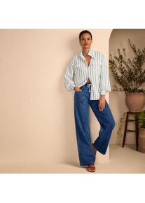 LANDS' END Gerade relaxte Jeans mit Elastikbund, Damen, size: regular, Blau, Baumwolle, by Lands' End