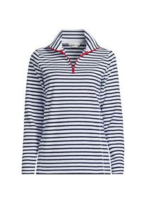 LANDS' END Gemusterter Fleece-Pullover mit Rei&szlig;verschluss f&uuml;r Damen in Petite-Gr&ouml;&szlig;e, Damen, size: petite, Wei&szlig;, Polyester, by Lands' End