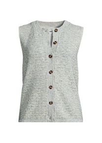 LANDS' END Soft Ease Gekn&ouml;pftes Top aus Leinenmix, Damen, size: regular, Blau, Baumwolle/Leinen/Nylon, by Lands' End