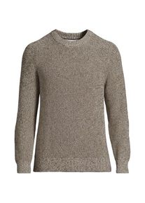 LANDS' END Melierter Rundhalspullover DRIFTER f&uuml;r Herren, Herren, size: regular, Braun, Baumwolle, by Lands' End