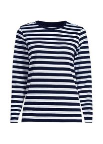 LANDS' END Supima-Shirt, Langarm in Plus-Gr&ouml;&szlig;e, Damen, size: plus, Blau, Baumwolle, by Lands' End