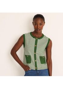 LANDS' END Feinstrick-Top mit Metallkn&ouml;pfen f&uuml;r Damen, Damen, size: regular, Gr&uuml;n, Polyester/Viskose/Polyester-Mischung, by Lands' End