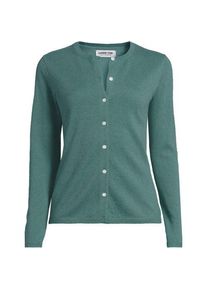 LANDS' END Kaschmir-Cardigan mit rundem Ausschnitt in Plus-Gr&ouml;&szlig;e, Damen, size: plus, Gr&uuml;n, Kaschmir, by Lands' End