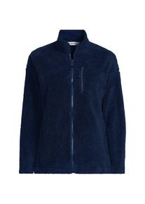 LANDS' END Pl&uuml;schfleece-Jacke f&uuml;r Damen in Petite-Gr&ouml;&szlig;e, Damen, size: petite, Blau, Polyester, by Lands' End
