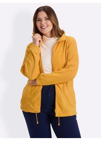 sheego Gro&szlig;e Gr&ouml;&szlig;en Fleecejacke Kordeldurchzug am Saum, bernstein, Gr&ouml;&szlig;e 25 - Damen