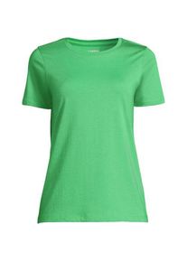 LANDS' END Supima Kurzarm-Shirt mit rundem Ausschnitt f&uuml;r Damen, Damen, size: regular, Gr&uuml;n, Baumwolle, by Lands' End