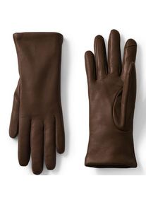 LANDS' END Lederhandschuhe mit Kaschmirfutter, Damen, size: regular, Braun, Kaschmir/Leder, by Lands' End