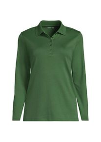 LANDS' END Supima-Poloshirt mit langen &Auml;rmeln f&uuml;r Damen in Plus-Gr&ouml;&szlig;e, Damen, size: plus, Gr&uuml;n, Baumwolle, by Lands' End
