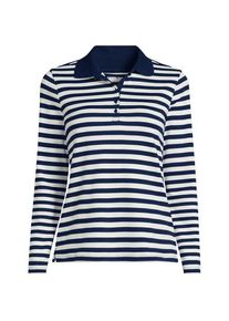 LANDS' END Supima-Poloshirt mit langen &Auml;rmeln f&uuml;r Damen in Plus-Gr&ouml;&szlig;e, Damen, size: plus, Blau, Baumwolle, by Lands' End