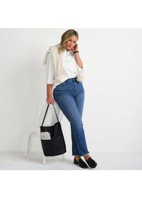 LANDS' END Straight Fit Recover High Waist Jeans in Plus-Gr&ouml;&szlig;e, Damen, size: plus, Blau, Baumwoll-Mischung, by Lands' End