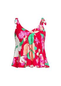 LANDS' END Tankini-Top mit geknoteten Tr&auml;gern und Flattersaum f&uuml;r Damen in Plus-Gr&ouml;&szlig;e, Damen, size: plus, Pink, Elasthan/Nylon-Mischung, by Lands' End