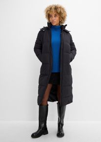 bonprix Wasserabweisender Funktions-Steppmantel, schwarz, Gr.50, W&auml;rmender Steppmantel mit seitlichen Kn&ouml;pfen, extralang, aus BIONIC-FINISH&reg; ECO