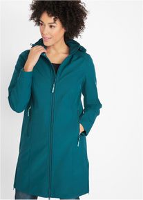 bonprix wasserabweisender Softshellmantel, petrol, Gr.38, Wasserabweisender &Uuml;bergangsmantel aus Softshell mit abnehmbarer Kapuze und Gummizug am R&uuml;cken, mit Rei&szlig;verschlusstaschen, Figurbetont, aus Softshell