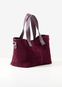 bonprix Handtasche aus Veloursleder, rot, Gr.23x40 cm, Velourslederhandtasche mit herausnehmbarer Innentasche, aus Veloursleder