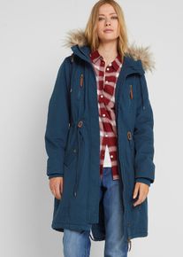 bonprix Winterparka mit Fellimitat-Kapuze, blau, Gr.40, Trendiger Winterparka mit Fellkragen, 100% Baumwolle