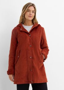 bonprix Warmer Cord-Parka mit Teddy-Futter in der Kapuze in A-Linie, braun, Gr.38, Modischer Parka aus Cord mit kuscheligem Teddy-Futter in der Kapuze in kaschierender L&auml;nge., aus Cord