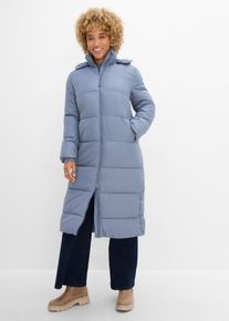 bonprix Wasserabweisender Funktions-Steppmantel, blau, Gr.52, W&auml;rmender Steppmantel mit seitlichen Kn&ouml;pfen, extralang, aus BIONIC-FINISH&reg; ECO