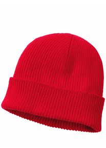 Mey & Edlich Mey & Edlich Herren Pur-Ripp-M&uuml;tze Rot 80 % Wolle, 20 % Polyamid