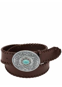 Brunocenere Herren Fibbia Westerng&uuml;rtel Braun Breite: ca