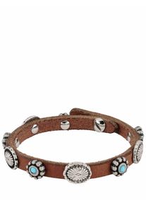 Brunocenere Herren Lederarmband Braccialetto Braun 100 % Rindleder