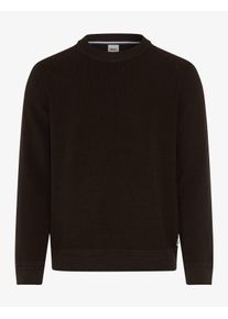 Brax Herren Strickpullover Style ROY chocolate, dunkelbraun, Gr. S