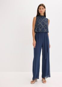 bonprix Overall mit Perlenstickerei, blau, Gr.40, Bezaubernder Overall mit Perlenstickerei im Oberteil