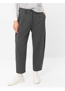 Brax Damen Bundfaltenhose Style MEGAN S SMOKE GREY, dunkelgrau, Gr. 42K