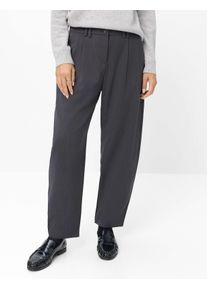 Brax Damen Bundfaltenhose Style MEGAN S SMOKE GREY, dunkelgrau, Gr. 44L