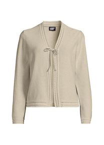 LANDS' END Cardigan aus Leinenmix zum Binden f&uuml;r Damen, Damen, size: regular, Elfenbein, Baumwolle/Leinen, by Lands' End