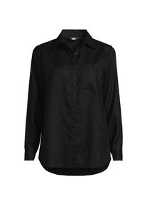 LANDS' END Premium Reinleinen-Bluse f&uuml;r Damen, Damen, size: regular, Schwarz, Leinen, by Lands' End
