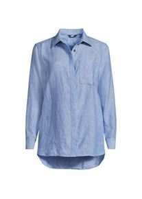 LANDS' END Premium Reinleinen-Bluse f&uuml;r Damen in Plus-Gr&ouml;&szlig;e, Damen, size: plus, Blau, Leinen, by Lands' End