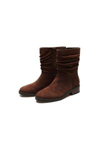 LANDS' END Veloursleder-Boots mit locker sitzendem Schaft f&uuml;r Damen, Damen, size: regular, Braun, Rauleder, by Lands' End
