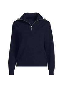 LANDS' END Feinstrick-Pullover mit Rei&szlig;verschluss f&uuml;r Damen in Petite-Gr&ouml;&szlig;e, Damen, size: petite, Blau, by Lands' End