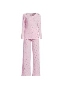 LANDS' END Gemustertes Pyjama-Set f&uuml;r Damen, Damen, size: regular, Pink, Polyester/Viskose/Polyester-Mischung, by Lands' End