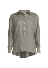 LANDS' END Premium Reinleinen-Schlupfbluse in Petite-Gr&ouml;&szlig;e, Damen, size: petite, Gr&uuml;n, Leinen, by Lands' End