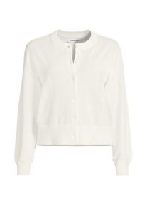 LANDS' END Kurzer Feinstrick-Cardigan aus Baumwolle f&uuml;r Damen in Plus-Gr&ouml;&szlig;e, Damen, size: plus, Elfenbein, Baumwolle, by Lands' End