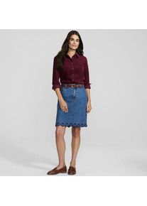 LANDS' END Feincord-Hemdbluse f&uuml;r Damen in Petite-Gr&ouml;&szlig;e, Damen, size: petite, Rot, Baumwolle, by Lands' End