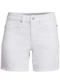 LANDS' END Wei&szlig;e Jeansshorts Mid Waist 16 cm f&uuml;r Damen in Petite-Gr&ouml;&szlig;e, Damen, size: petite, Wei&szlig;, Elasthan/Baumwoll-Mischung/Viskose-Mischung, by Lands' End