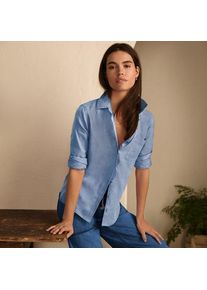 LANDS' END Premium Reinleinen-Bluse f&uuml;r Damen, Damen, size: regular, Blau, Leinen, by Lands' End