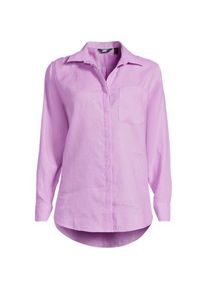 LANDS' END Premium Reinleinen-Bluse f&uuml;r Damen, Damen, size: regular, Lila, Leinen, by Lands' End
