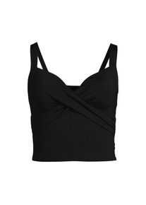 LANDS' END Kurzes Tankinitop mit V-Ausschnitt f&uuml;r Damen in Plus-Gr&ouml;&szlig;e, Damen, size: plus, Schwarz, Elasthan/Nylon-Mischung, by Lands' End