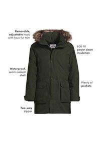LANDS' END EXPEDITIONS Daunenparka f&uuml;r Herren, Herren, size: regular, Gr&uuml;n, Polyester, by Lands' End